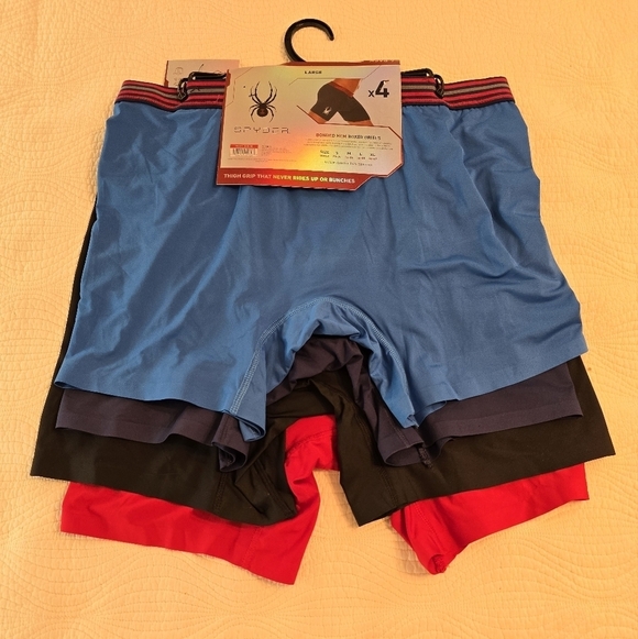 NWT Spyder 4 Pack Men's Bonded Hem Boxer Briefs - Picture 2 of 3